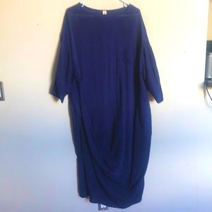 Roomy linen blend dress